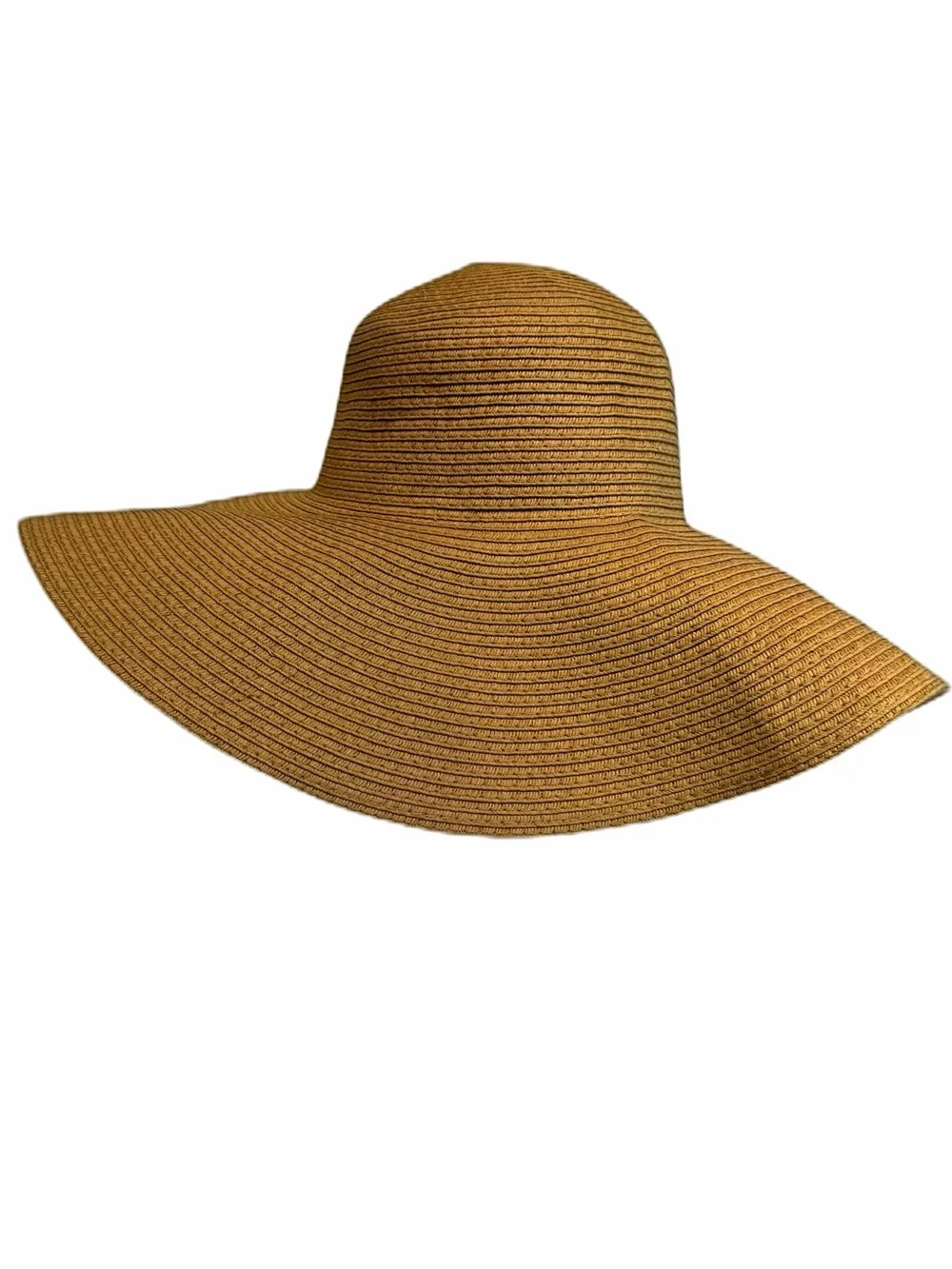 Oversized Wide-Brim Paper-Straw Floppy Sun Hat for Women EUC